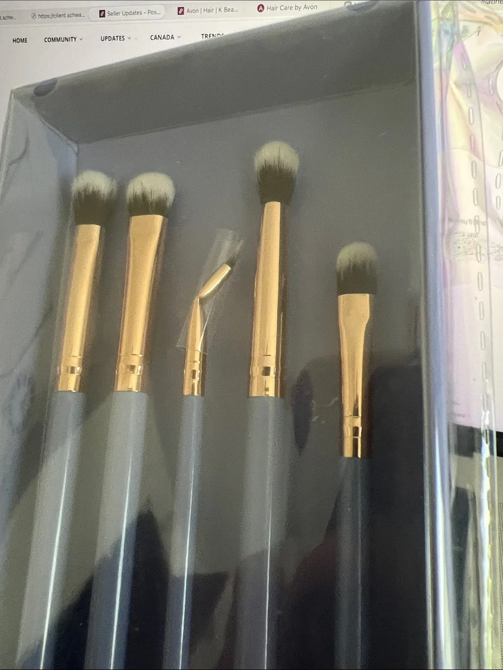 Luxie Eye Brush Set in Gray with Rose Gold Ferrules
